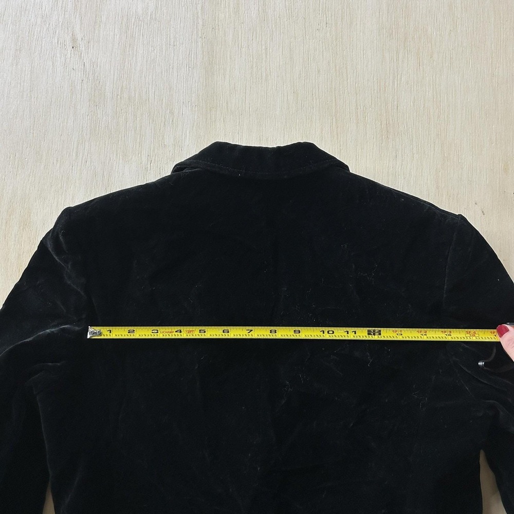 Vintage Breckenridge Blazer Jacket Womens 12 Black Velvet Single Breasted Lined - Picture 6 of 7
